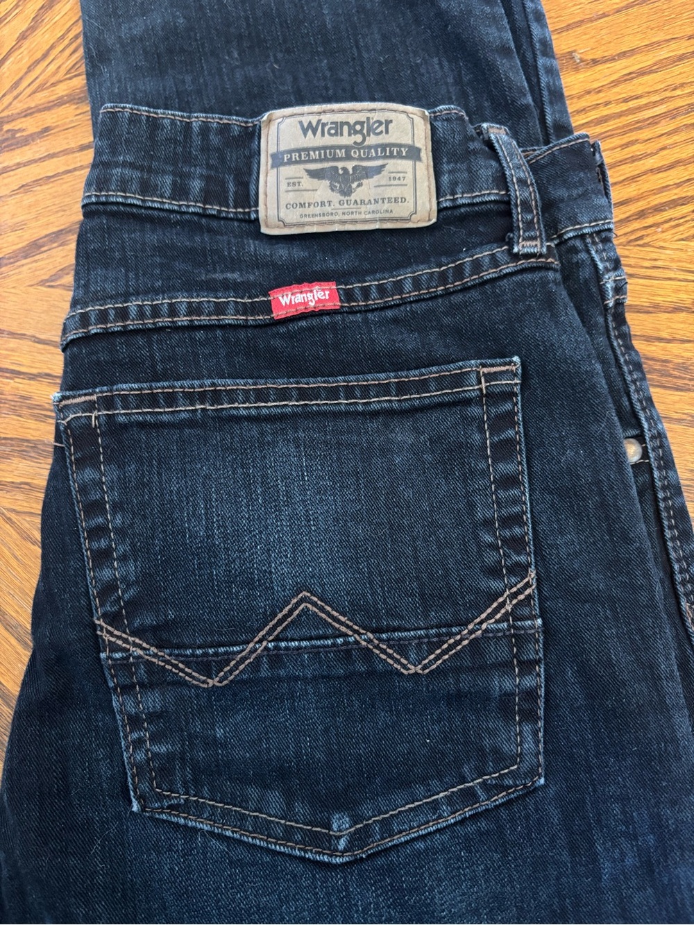 Mens Wrangler Premium Quality Slim Straight Jeans 30x30 DarkWash Comfort Stretch